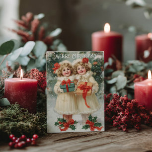 Postale Carte de Noël victorienne vintage