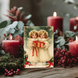 Postale Carte de Noël victorienne vintage