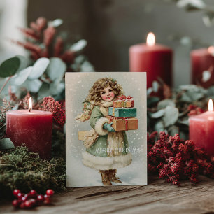 Postale Carte de Noël victorienne vintage