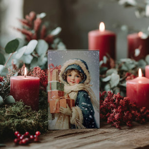 Postale Carte de Noël victorienne vintage
