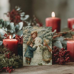 Postale Carte de Noël victorienne vintage