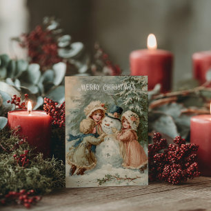 Postale Carte de Noël victorienne vintage
