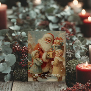 Postale Carte de Noël victorienne vintage