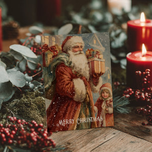Postale Carte de Noël victorienne vintage