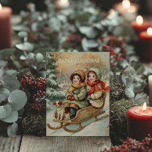 Postale Carte de Noël victorienne vintage