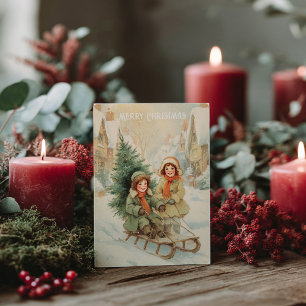 Postale Carte de Noël victorienne vintage