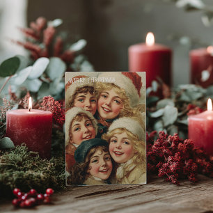 Postale Carte de Noël victorienne vintage