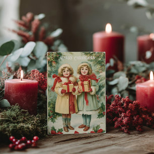 Postale Carte de Noël victorienne vintage