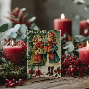 Postale Carte de Noël victorienne vintage