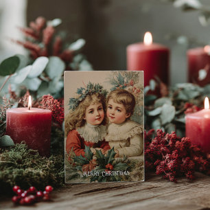Postale Carte de Noël victorienne vintage