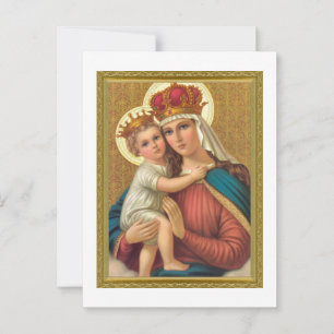 POSTALE CARTE DE NOËL VINTAGE MADONE ET ENFANT