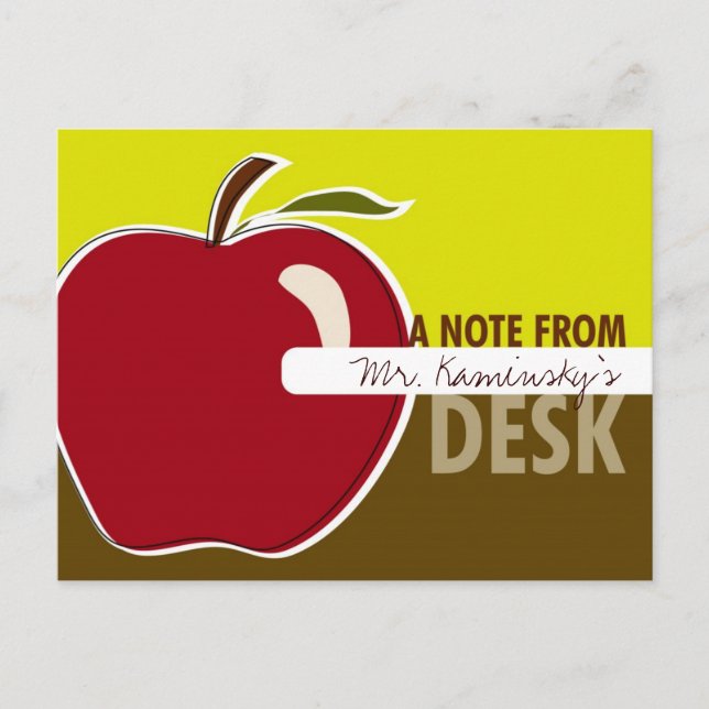 Postale Carte de note de l'enseignant (Devant)