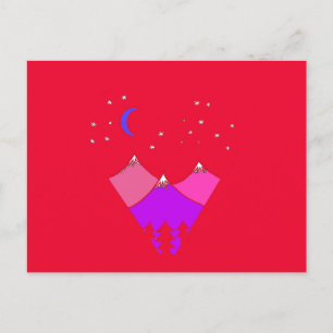 Postale Carte de nuit de montagne - Anniversaire, Merci, N