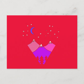 Postale Carte de nuit de montagne - Anniversaire, Merci, N