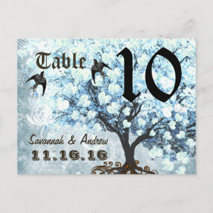 Postale Carte de numéro de tableau Cardiologie Leaf Blue T