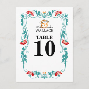 Postale Carte de numéro de tableau pour les fleurs et les 