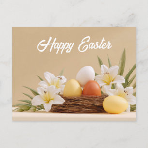 Postale Carte de Pâques avec oeufs de Pâques