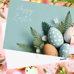 Postale Carte de Pâques avec oeufs de Pâques