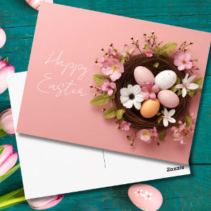 Postale Carte de Pâques avec oeufs de Pâques