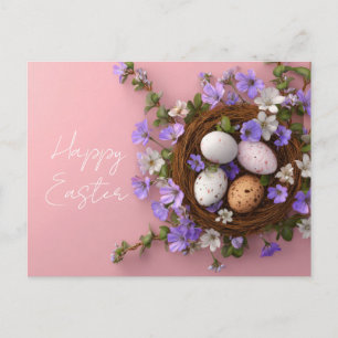 Postale Carte de Pâques avec oeufs de Pâques