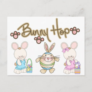 Postale Carte de Pâques Bunny Hop