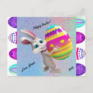 Postale Carte de Pâques personnalisée avec nom et date