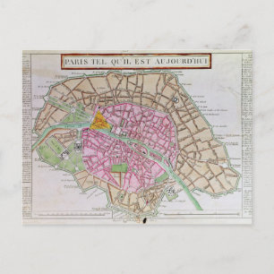Postale Carte de Paris, juin 1800