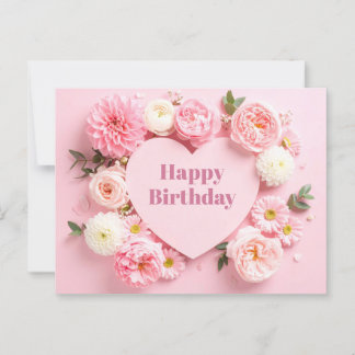 Postale Carte de Peony Birthday