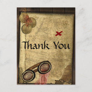 Postale Carte de pirate vintage, pièces d'or et look Vinta