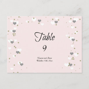 Postale Carte de placement de table coeurs et points roses