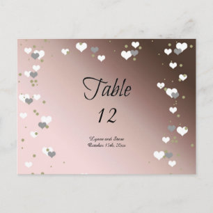 Postale Carte de placement de table Mocha Hearts