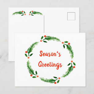 Postale Carte de poste de couronne de Bonnes Fêtes