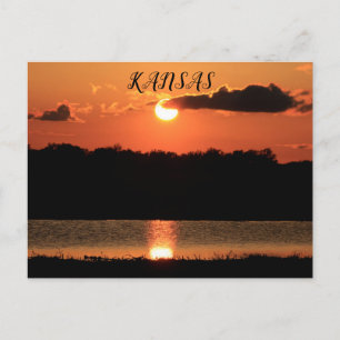 Postale Carte de poste de réflexion Kansas Sunset.