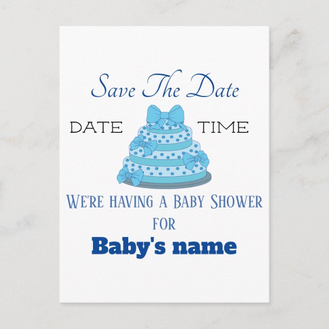 Postale Carte de préservation de la date pour la fête de b (Devant)