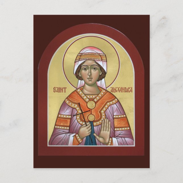 Postale Carte de prière Saint Alexandra (Devant)
