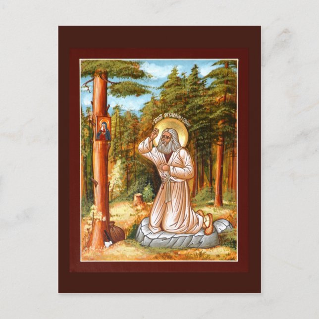 Postale Carte De Prière Saint Seraphim De Sarov (Devant)