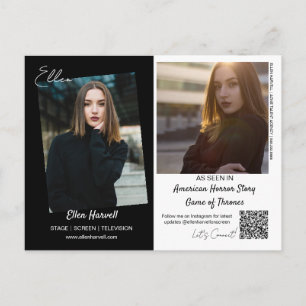 Postale Carte de promo composite de modèle d'acteur 3 Phot