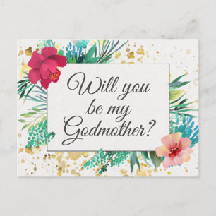 Postale Carte de proposition Bold Gold Floral Godmère