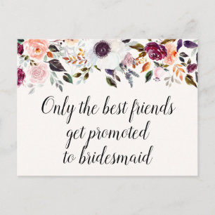 Postale Carte de proposition de bonne aquarelle Floral Bri