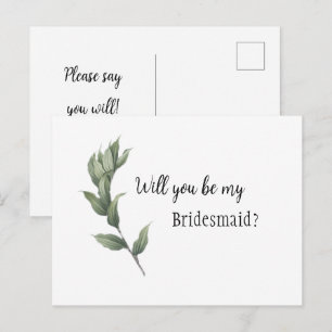 Postale Carte de proposition de demoiselle d'honneur à la