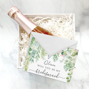 Postale Carte de proposition de la Bridesmaid de verdure d