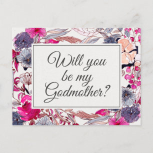 Postale Carte de proposition Godmère Florale rose