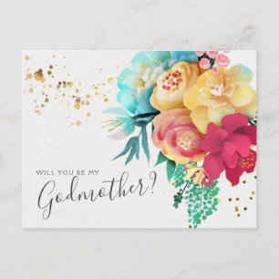 Postale Carte de proposition Gras Gold Splatt Floral Godmè