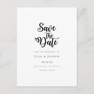 Postale Carte de rappel minimaliste noir et blanc à l'écri