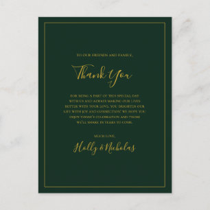 Postale Carte de réception en Merci vert de Noël simple