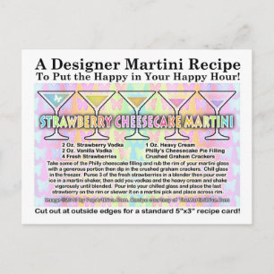 Postale Carte de recette à base de martini de printemps à 