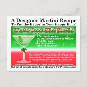 Postale Carte de recette à la menthe de Noël de la pomme d