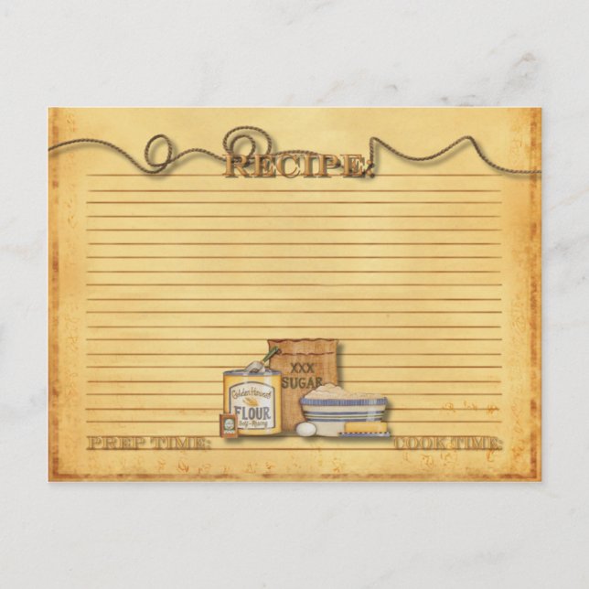 Postale carte de recette ancienne (Devant)