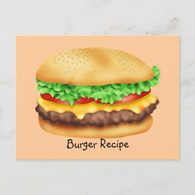 Postale Carte de recette Burger (Devant)