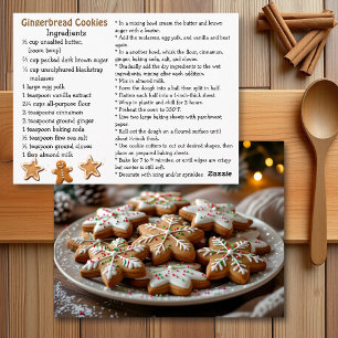 Postale Carte de recette de biscuits au gingembre